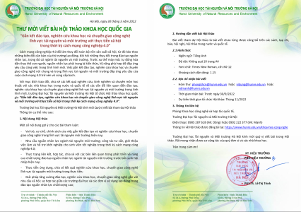 Thư mời viết bài Hội thảo Quốc gia năm 2022