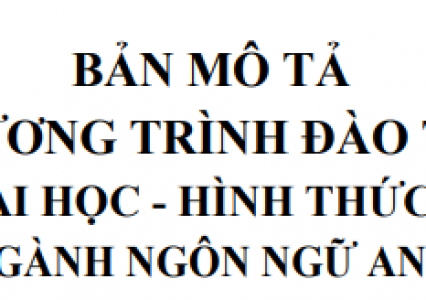 Bản mô tả chương trình đào tạo trình độ đại học - hình thức Chính quy ngành Ngôn ngữ Anh tại Trường Đại học Tài nguyên và Môi trường Hà Nội các năm