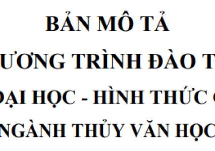 Bản mô tả chương trình đào tạo trình độ đại học - hình thức Chính quy ngành Thủy văn học tại Trường Đại học Tài nguyên và Môi trường Hà Nội