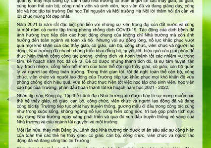 PGS.TS Hoàng Anh Huy Bí thư Đảng ủy, Chủ tịch hội đồng trường gửi thư chúc mừng các thầy cô nhân kỷ niệm 39 năm ngày Hiến chương Nhà giáo Việt Nam 20/11