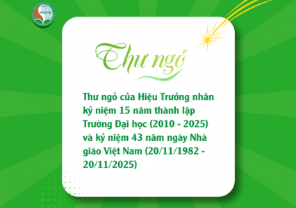 Thư ngỏ của Hiệu trưởng Trường ĐH TN&MT HN nhân kỷ niệm 15 năm thành lập Trường và 43 năm Ngày Nhà giáo Việt Nam 